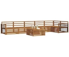 Lauko sofos komplektas 7 pcs Natūrali Kietos akacijos mediena