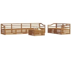Lauko sofos komplektas 7 pcs Natūrali Kietos akacijos mediena