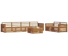 Lauko sofos komplektas 7 pcs Natūrali Kietos akacijos mediena