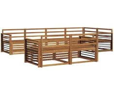 Lauko sofos komplektas 7 pcs Natūrali Kietos akacijos mediena