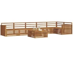 Lauko sofos komplektas 7 pcs Natūrali