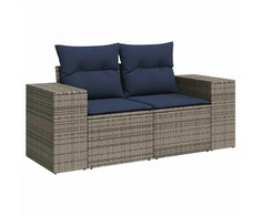 Sofos komplektas 7 pcs Pilka ir tamsiai mėlyna