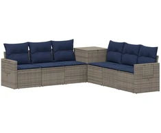 Sofos komplektas 7 pcs Pilka ir tamsiai mėlyna