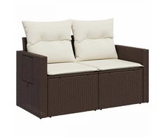 Sofos komplektas 7 pcs Ruda ir Kremavimo Balta