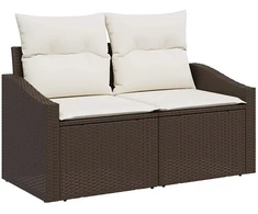 Sofos komplektas 7 pcs Ruda ir Kremavimo Balta