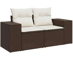 Sofos komplektas 7 pcs Ruda ir Kremavimo Balta