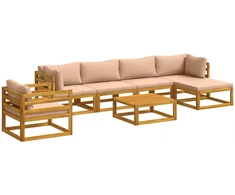 Sofos komplektas 7 vnt. Natūrali Kietos akacijos mediena