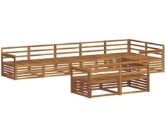 Lauko sofos komplektas 8 pcs Natūrali Kietos akacijos mediena