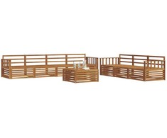 Lauko sofos komplektas 8 pcs Natūrali Kietos akacijos mediena