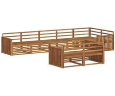 Lauko sofos komplektas 8 pcs Natūrali Kietos akacijos mediena