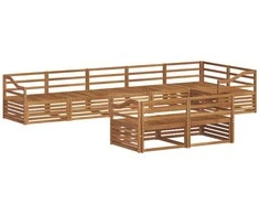Lauko sofos komplektas 8 pcs Natūrali Kietos akacijos mediena