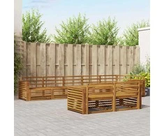 Lauko sofos komplektas 8 pcs Natūrali Kietos akacijos mediena