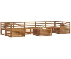 Lauko sofos komplektas 8 pcs Natūrali Kietos akacijos mediena