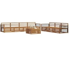 Lauko sofos komplektas 8 pcs Natūrali Kietos akacijos mediena