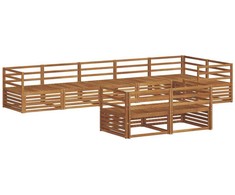 Lauko sofos komplektas 8 pcs Natūrali Kietos akacijos mediena
