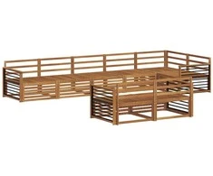 Lauko sofos komplektas 8 pcs Natūrali Kietos akacijos mediena