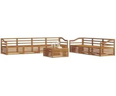 Lauko sofos komplektas 8 pcs Natūrali Kietos akacijos mediena