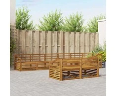 Lauko sofos komplektas 8 pcs Natūrali Kietos akacijos mediena