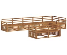 Lauko sofos komplektas 8 pcs Natūrali Kietos akacijos mediena