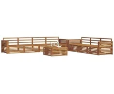 Lauko sofos komplektas 8 pcs Natūrali Kietos akacijos mediena