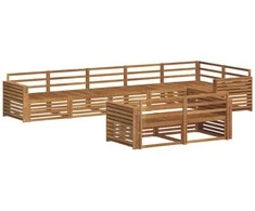 Lauko sofos komplektas 8 pcs Natūrali Kietos akacijos mediena