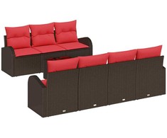 Sofos komplektas 8 pcs Ruda ir raudona Poliesteris