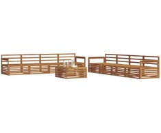 Lauko sofos komplektas 9 pcs Natūrali Kietos akacijos mediena