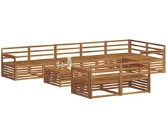 Lauko sofos komplektas 9 pcs Natūrali Kietos akacijos mediena