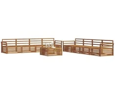 Lauko sofos komplektas 9 pcs Natūrali Kietos akacijos mediena