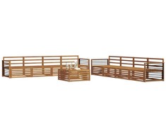 Lauko sofos komplektas 9 pcs Natūrali Kietos akacijos mediena