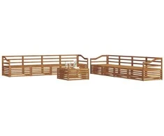 Lauko sofos komplektas 9 pcs Natūrali Kietos akacijos mediena
