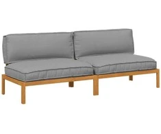 Sofa Sofos komplektas su pagalve 2 pcs Pilka Kietos akacijos mediena