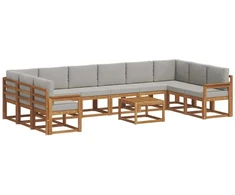 Lauko sofos komplektas 11 vnt. Natūrali ir šviesiai pilka