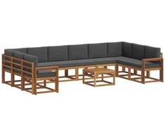 Lauko sofos komplektas 11 vnt. Natūralus ir antracitas