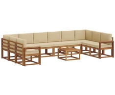 Lauko sofos komplektas 11 vnt. Natūralus ir bežinis
