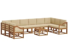 Lauko sofos komplektas 11 vnt. Natūralus ir bežinis