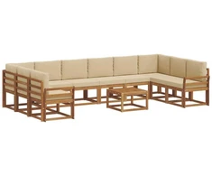 Lauko sofos komplektas 11 vnt. Natūralus ir bežinis