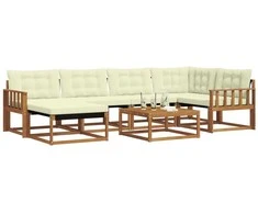Lauko sofos komplektas 19 pcs Natūralus ir grietinėlė