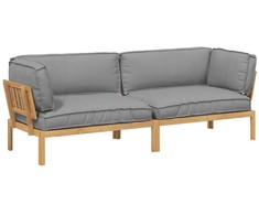 Sofos komplektas su pagalve 2 pcs Pilka Kietos akacijos mediena