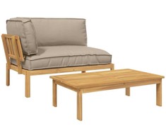 Lauko baldų komplektas Sofos komplektas su pagalve 2 pcs Taupe Kietos akacijos mediena