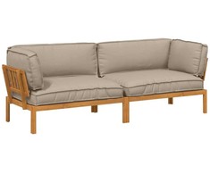 Lauko baldų komplektas Sofos komplektas su pagalve 2 pcs Taupe Kietos akacijos mediena