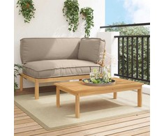 Lauko baldų komplektas Sofos komplektas su pagalve 2 pcs Taupe Kietos akacijos mediena