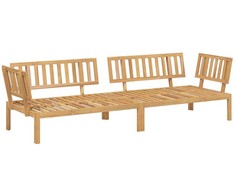 Sofos komplektas su pagalve 2 pcs Taupe Kietos akacijos mediena