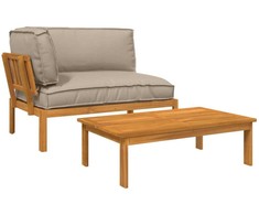 Lauko baldų komplektas Sofos komplektas su pagalve 2 pcs Taupe Kietos akacijos mediena