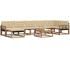 Lauko sofos komplektas su pagalve 22 pcs Natūralus ir bežinis