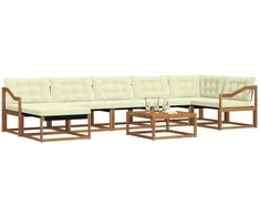 Lauko sofos komplektas 22 pcs Natūralus ir grietinėlė