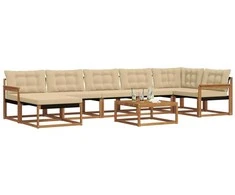 Lauko sofos komplektas su pagalve 22 pcs Natūralus ir bežinis