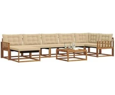 Lauko sofos komplektas su pagalve 22 pcs Natūralus ir bežinis