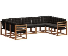 Lauko sofos komplektas su pagalve 9 pcs Natūrali ir juoda