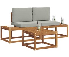 Lauko sofos komplektas su pagalve 3 pcs Natūrali